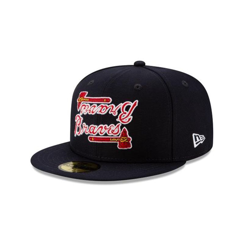 MLB Atlanta Braves Team Mirror 59Fifty Fitted (GNX7002) - Blue New Era Caps